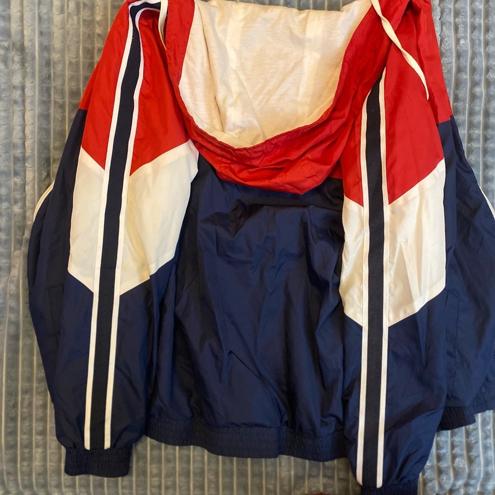 Zine Clothing Red and White Hooded Jacket